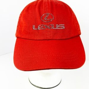 Lexus Hat with Rhinestones Orange  Adjustable EUC